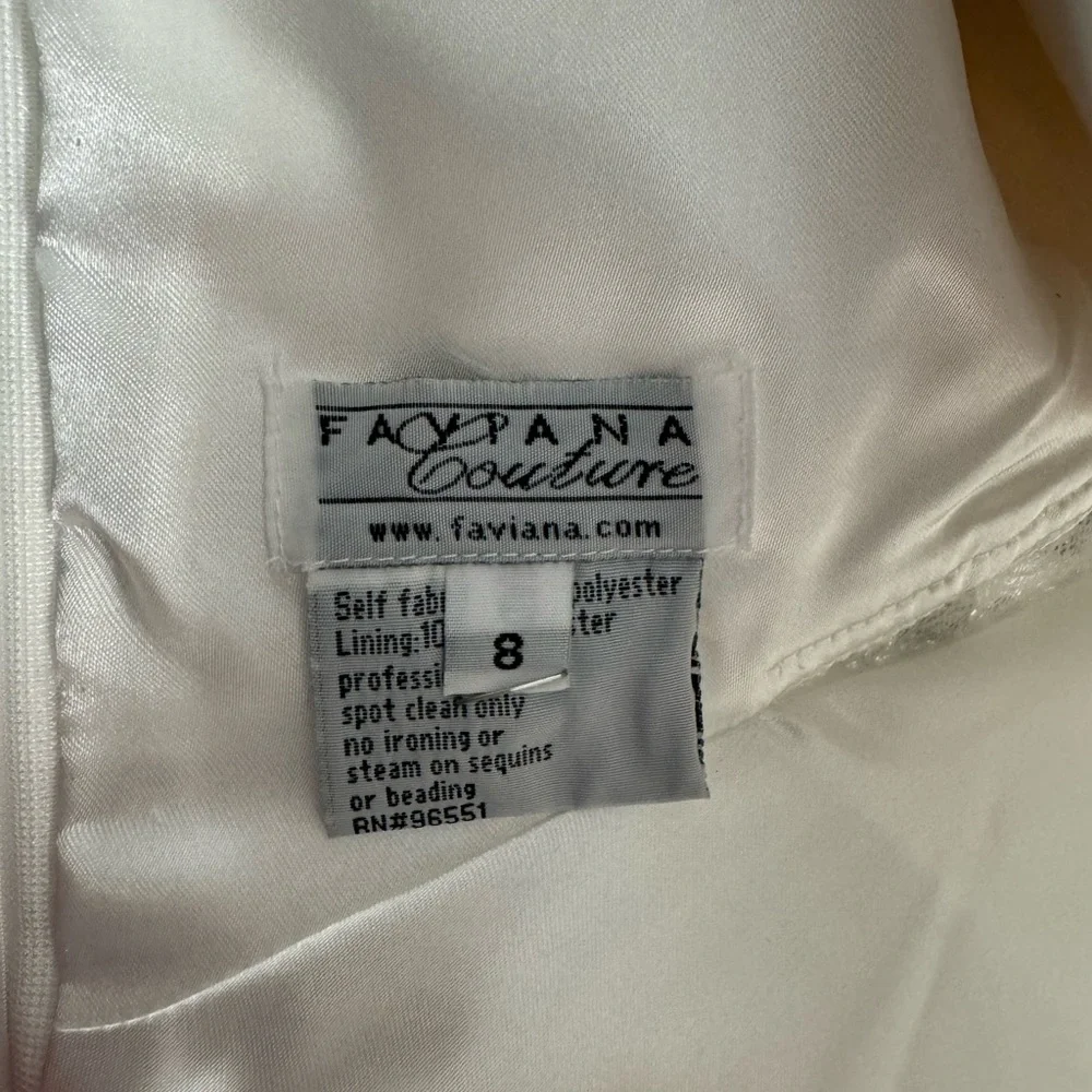 Faviana Couture White Prom Dress Size Women’s 8 - Picture 13 of 13